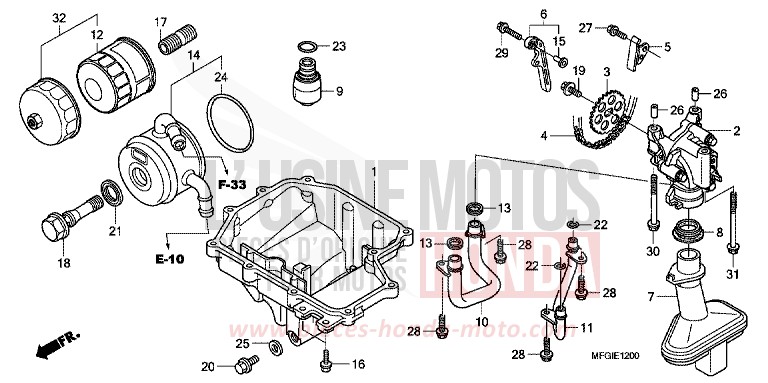 OIL PAN/OIL PUMP for CB600F Hornet QUASAR SILVER METALLIC (NHA48) from 2010